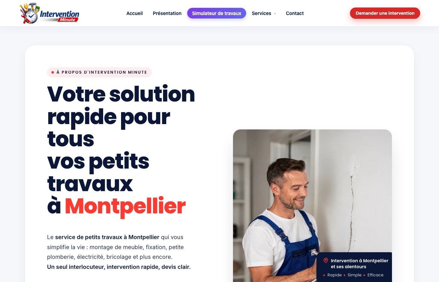 Aperçu du site interventionminute.fr